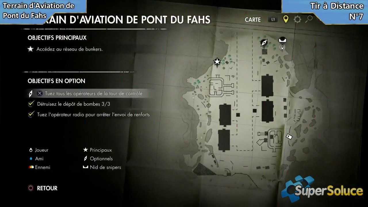 Sniper Elite III - Emplacement du Tir à Distance de la mission Terrain d’Aviation de Pont du Fahs