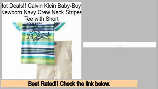 Big Deal Calvin Klein Baby-Boys Newborn Navy Crew Neck Stripes Tee with Short