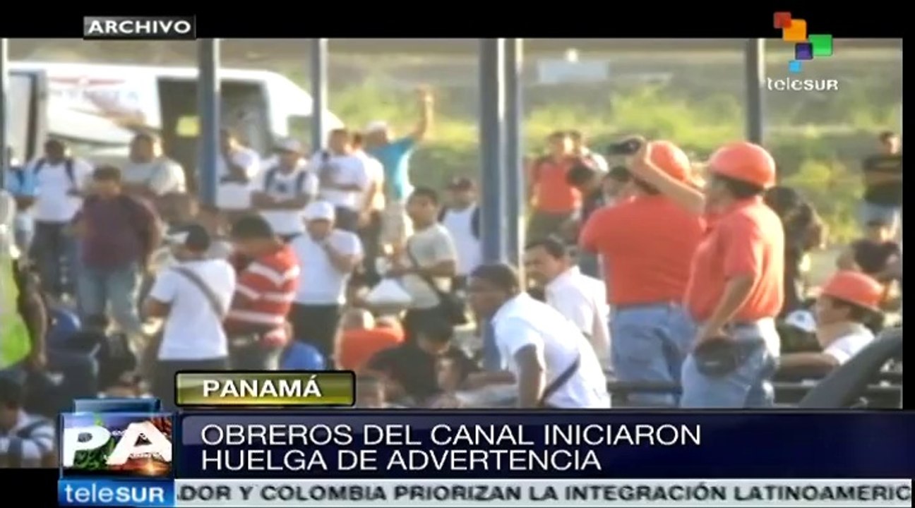 Obreros del Canal de Panamá inician huelga de advertencia