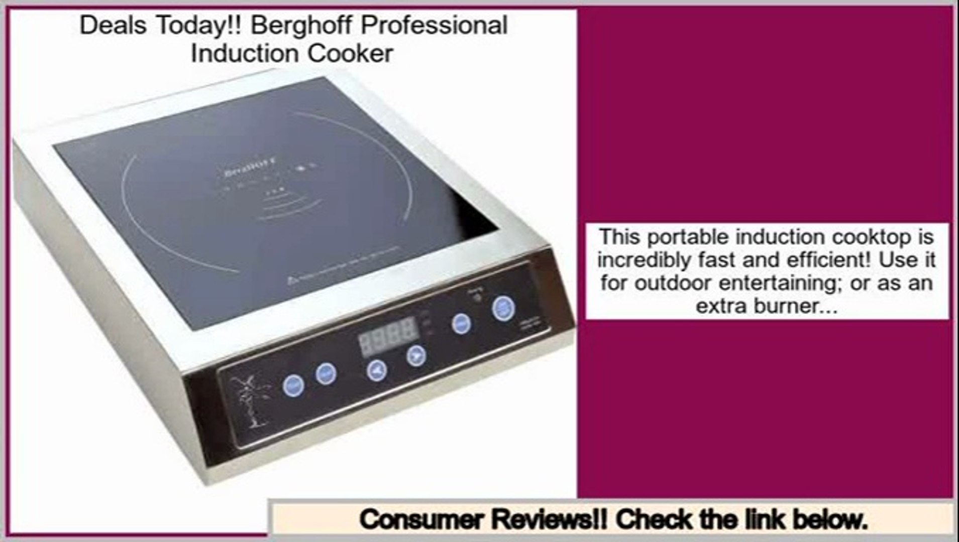 Discount Berghoff Professional Induction Cooker Video Dailymotion