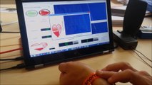Pulse Wave monitoring: Example of simple integration of Nanomade sensor in vinyl wristband: