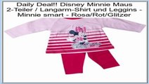 Am besten bewertet Disney Minnie Maus 2-Teiler / Langarm-Shirt und Leggins - Minnie smart - Rosa/Rot/Glitzer