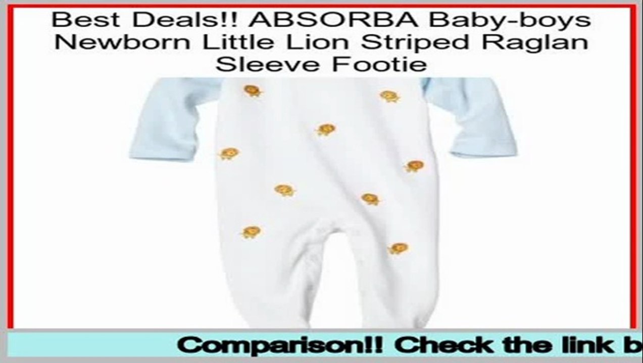 Comparison Shopping ABSORBA Baby-boys Newborn Little Lion Striped Raglan Sleeve Footie