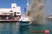 Çeşme'de korkutan tekne yangını