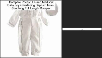 Online Shopping Lauren Madison Baby boy Christening Baptism Infant Shantung Full Length Romper