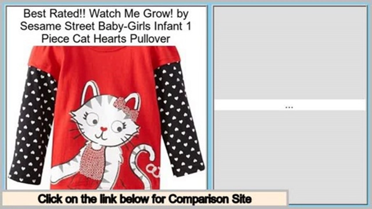Check Price Watch Me Grow! by Sesame Street Baby-Girls Infant 1 Piece Cat Hearts Pullover