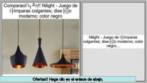 ofertas Nilight - Juego de lámparas colgantes; diseño moderno; color negro