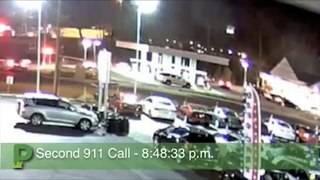 Airborne Car Crashes Into Gas Station