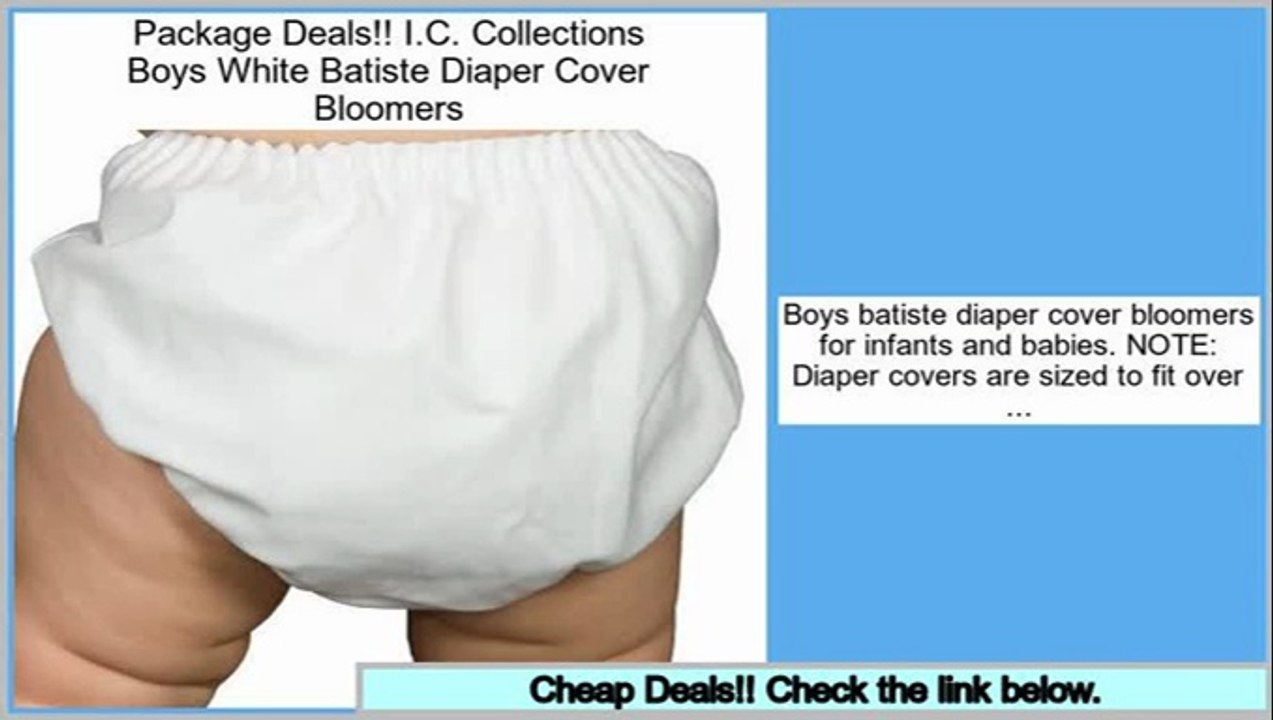 Clearance I.C. Collections Boys White Batiste Diaper Cover Bloomers
