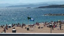 Paisaje: La playa de Luanco, Asturias 22 julio