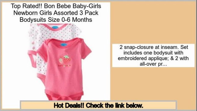 Consumer Reviews Bon Bebe Baby-Girls Newborn Girls Assorted 3 Pack Bodysuits Size 0-6 Months