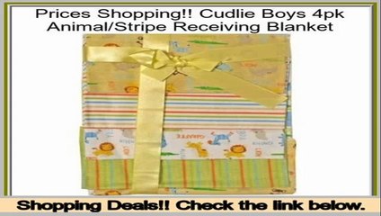 Reviews Best Cudlie Boys 4pk Animal/Stripe Receiving Blanket