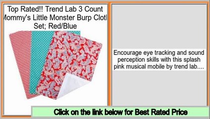Daily Deal Trend Lab 3 Count Mommy's Little Monster Burp Cloth Set; Red/Blue