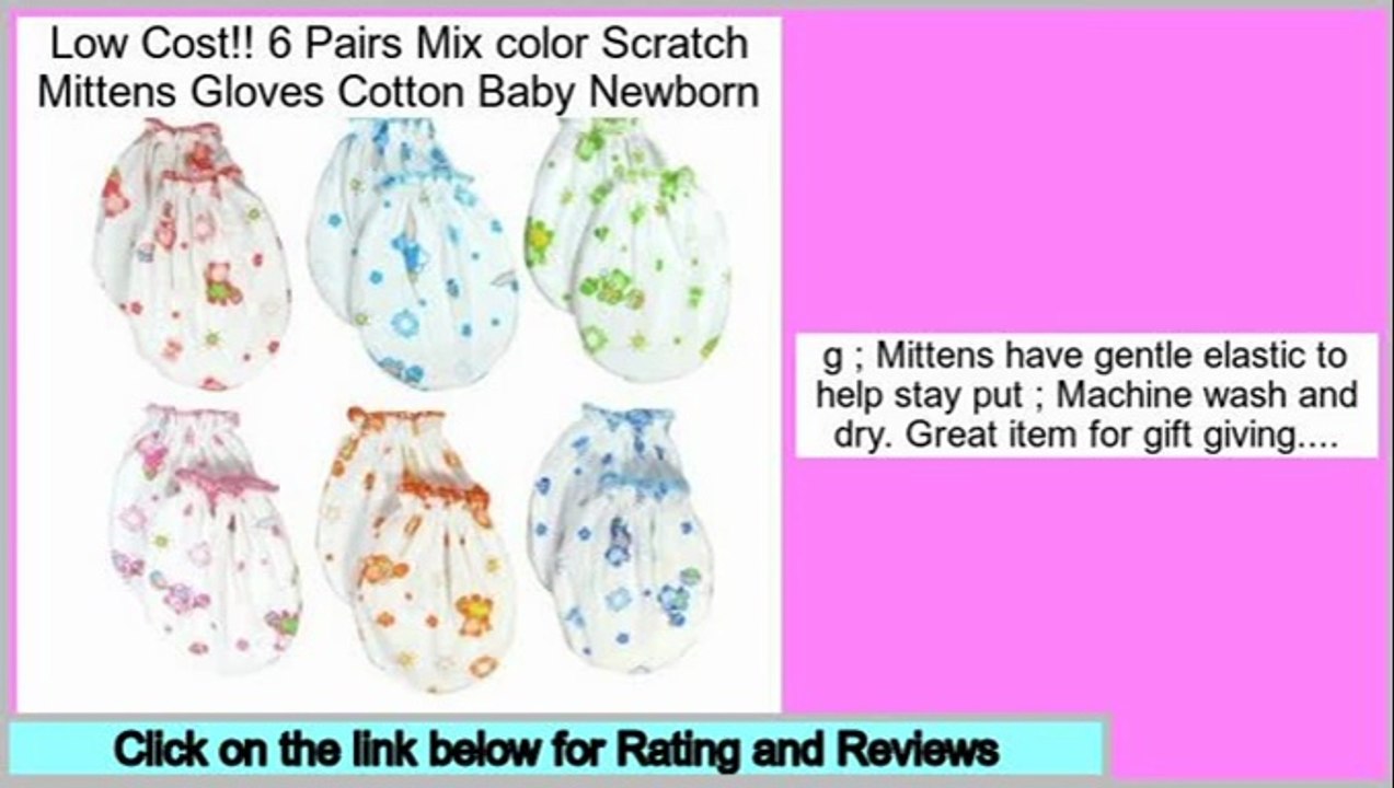 Online Sales 6 Pairs Mix color Scratch Mittens Gloves Cotton Baby Newborn