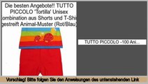 Holen Sie sich g�nstige TUTTO PICCOLO 'Tortilla' Unisex Kombination aus Shorts und T-Shirt gestreift Animal-Muster (Rot/Blau)