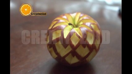 طريقة جميلة للرسم على التفاح How To Carve An Apple