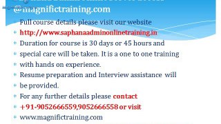 Sap hana admin online training@magnifictraining.com