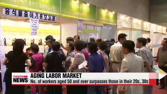 Workers aged 50 and over surpass those in their 20s, 30s