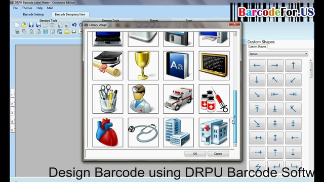 Create and print 2D barcode in Databar Code 128 Set B font