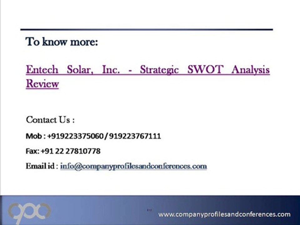 Entech Solar, Inc. - Strategic SWOT Analysis Review
