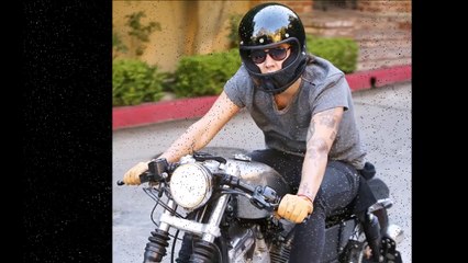 Harry Styles goes into biker mode as he zips through the streets of Los Angeles (HD)