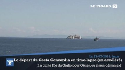 Le départ du Costa Concordia de l'île du Giglio en time-lapse