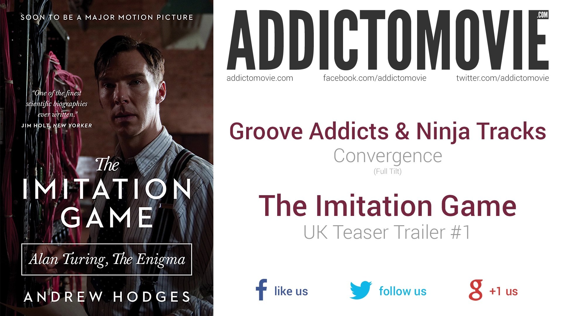 ⁣The Imitation Game - UK Teaser Trailer #1 Music #1 (Groove Addicts & Ninja Tracks - Convergence)