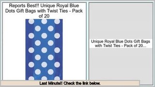 Best Price Unique Royal Blue Dots Gift Bags with Twist Ties - Pack of 20