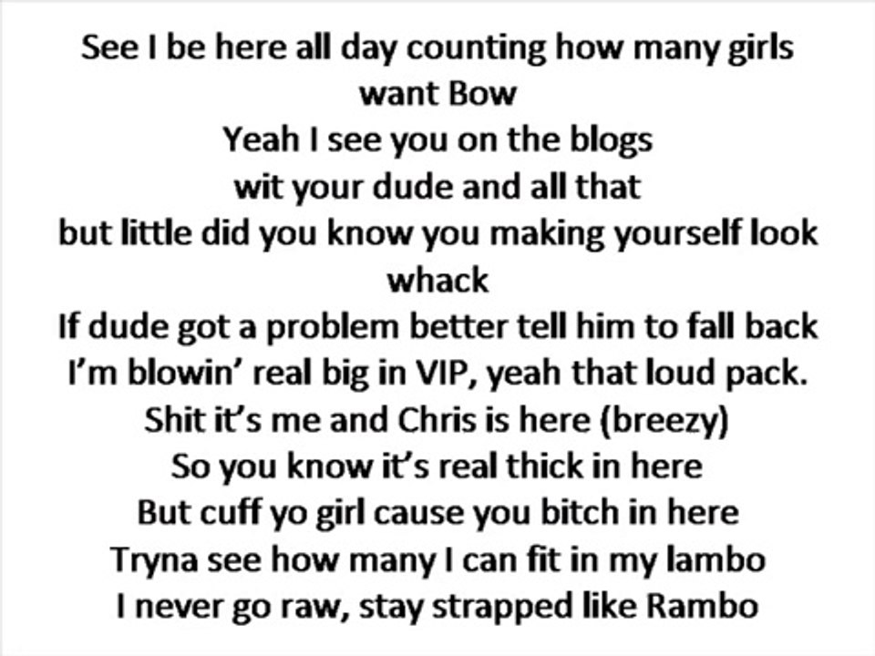 Chris Brown ft. Bow Wow - Ain't Thinkin' Bout You (Lyrics / Paroles)