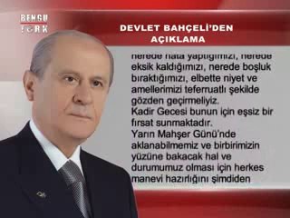 DEVLET BAHÇELİ - KADİR GECESİ MESAJI