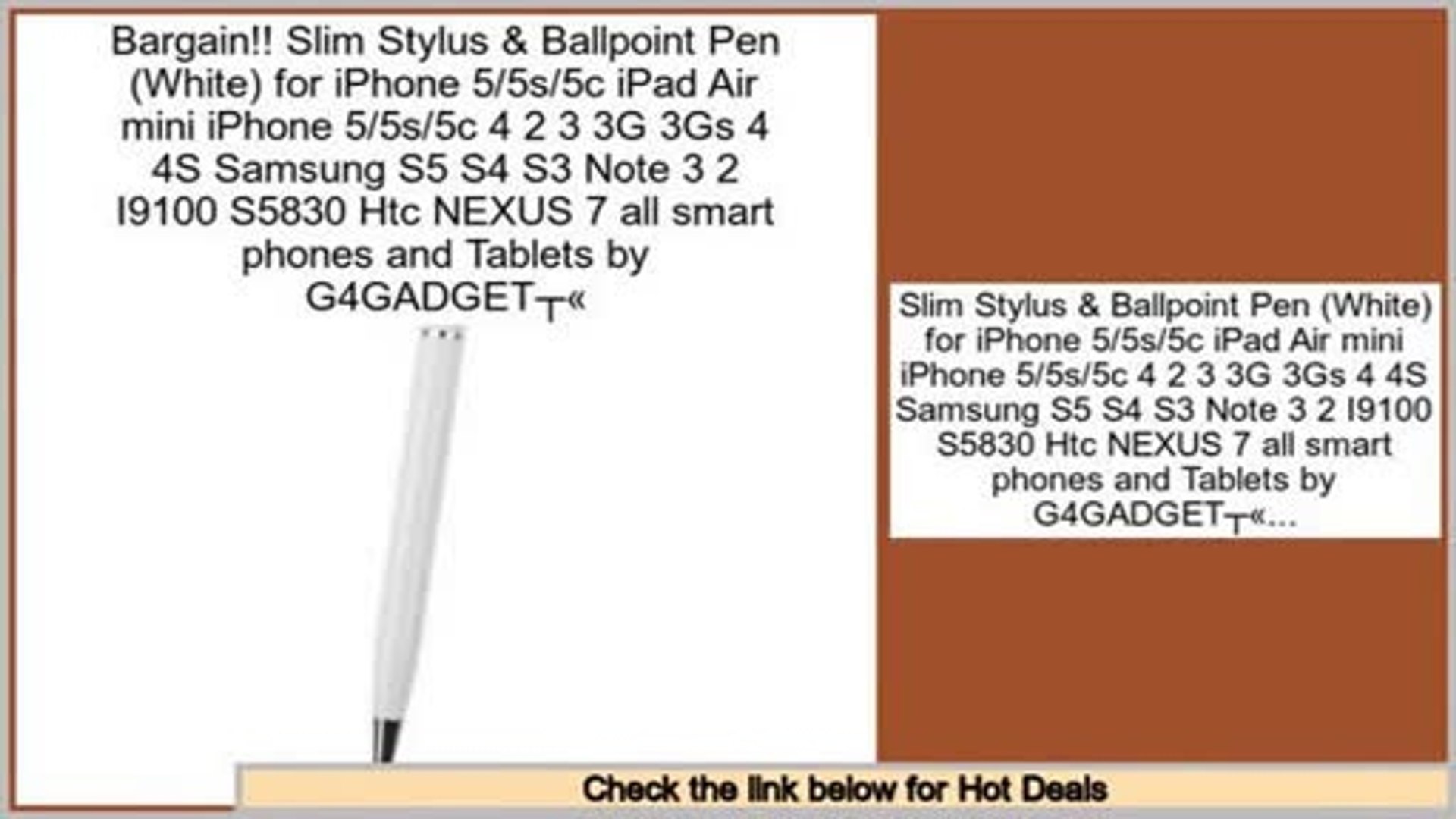 Clearance Slim Stylus Ballpoint Pen White For Iphone 5 5s 5c Ipad Air Mini Iphone 5 5s 5c 4 2 3 3g 3gs 4 4s Samsung S5 S4 S3 Note 3 2 I9100 S5830 Htc