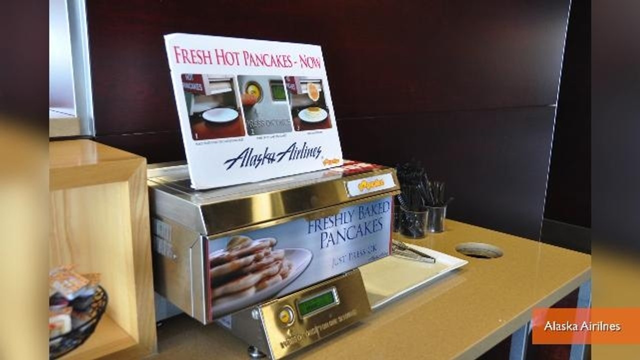 Alaska Airlines' Pancake Printer Attracting Passengers to Airport Lounges