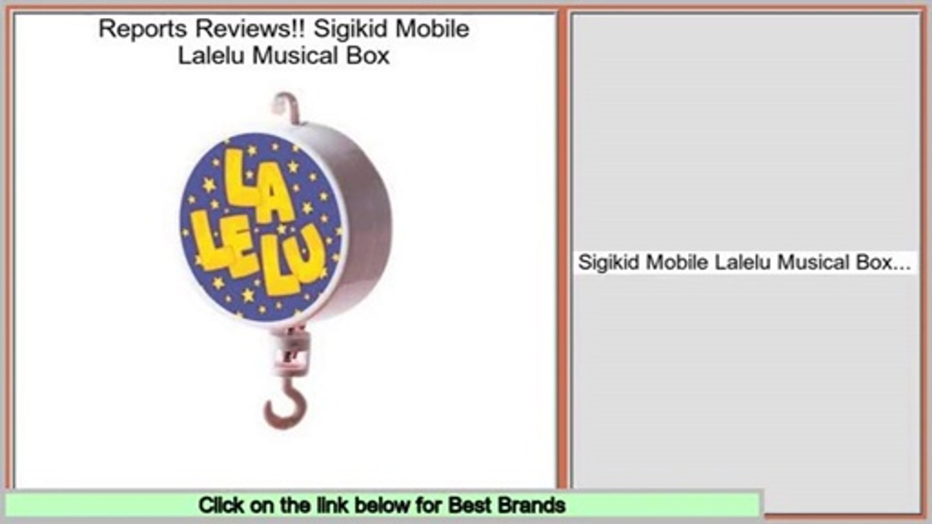 Reviews Best Sigikid Mobile Lalelu Musical Box - video dailymotion