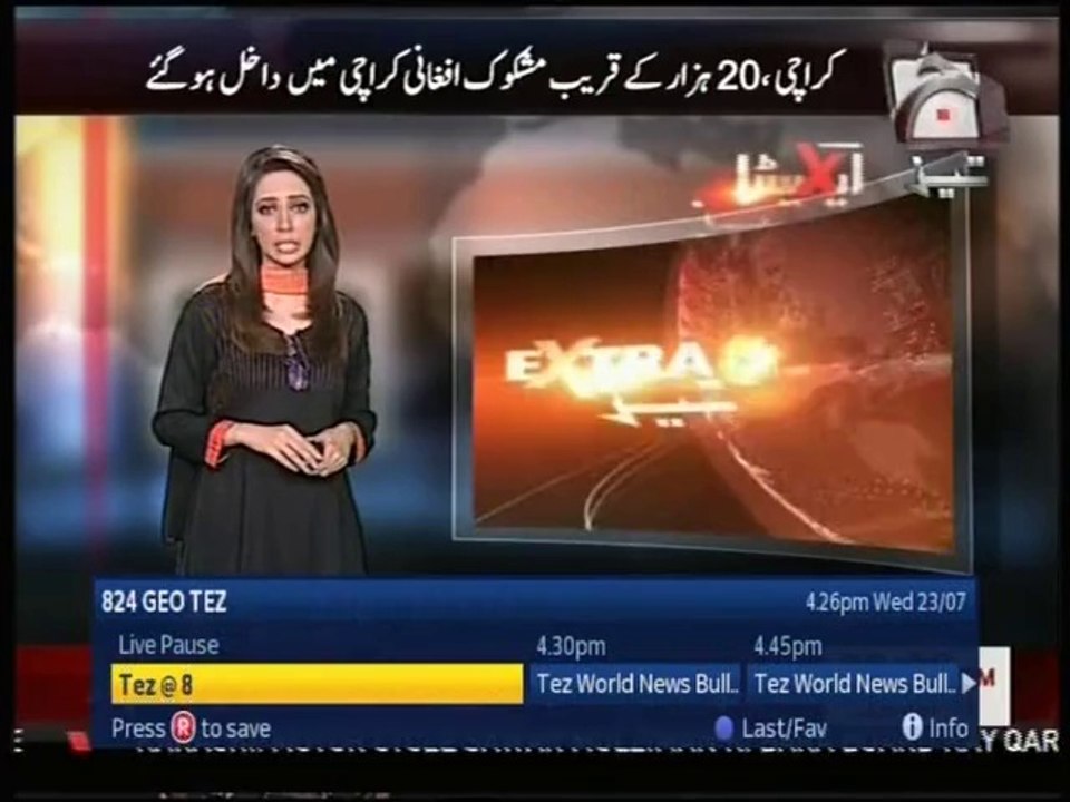 20 thousands Afghanis entered in Karachi- dangerous for peace- 23-07-14