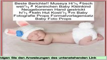 Vergleich Museya H�bsch wei� Kaninchen Baby Kleinkind Neugeborenen Hand gestrickt h�keln Hut Kost�m Baby Fotografie Props Formatvorlagensatz Baby Foto Props