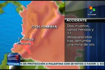 Colombia: 2 muertos por derrumbe en yacimiento ilegal de oro