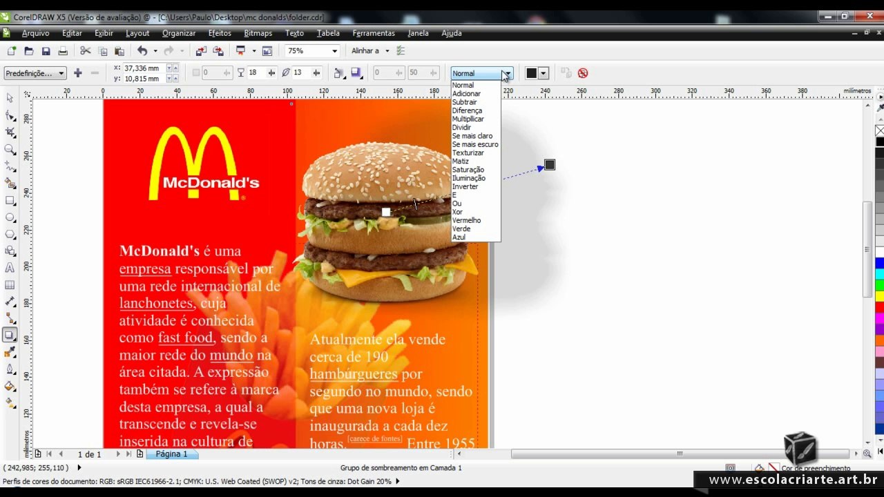 Curso de Corel Draw X5 Aula 37 Efeito Sombramento