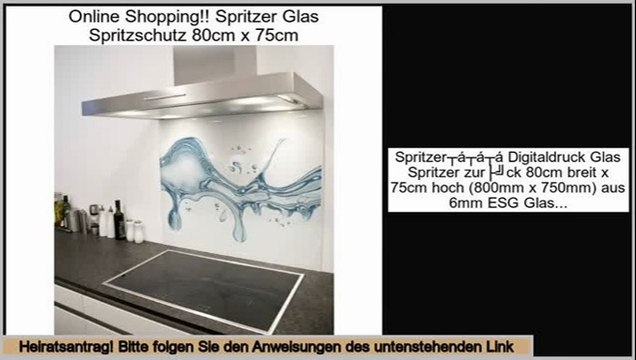 Beste Bewertungen Spritzer Glas Spritzschutz 80cm x 75cm