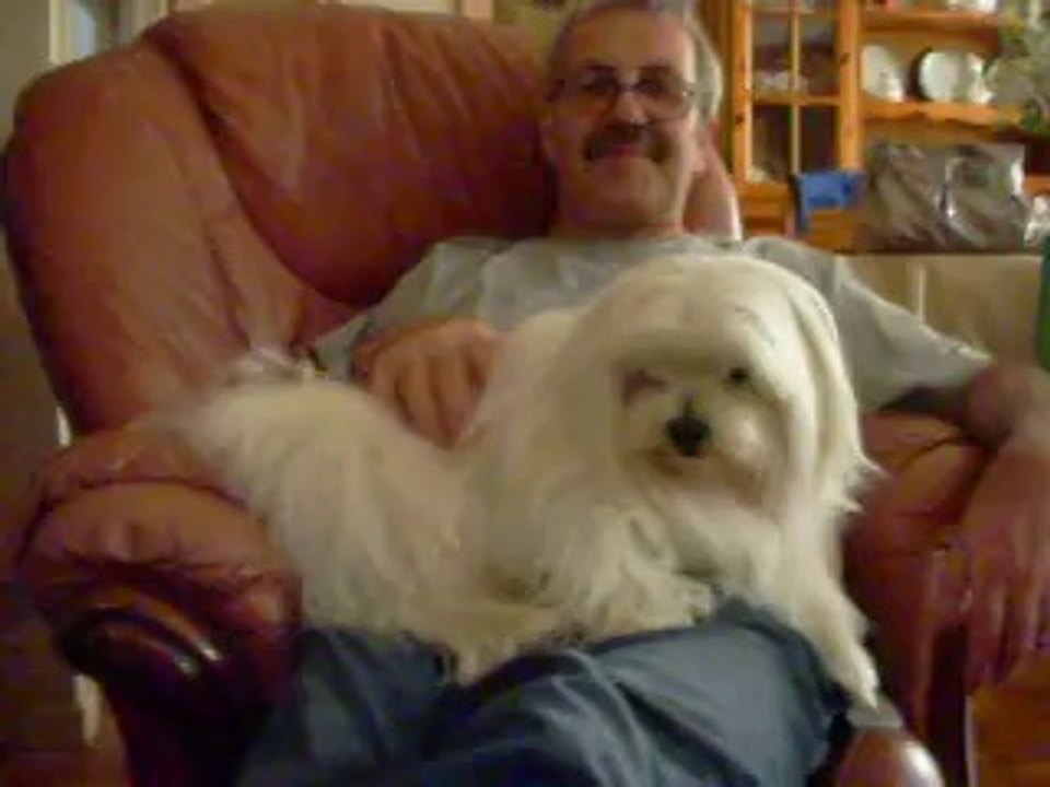 FIDJI SUR LES GENOUX DE SON PAPA CHAUFFE MARCEL