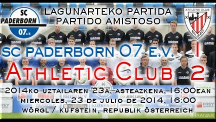 Amistoso: SC Paderborn 07 eV 1 - Athletic 2 (23/07/14)