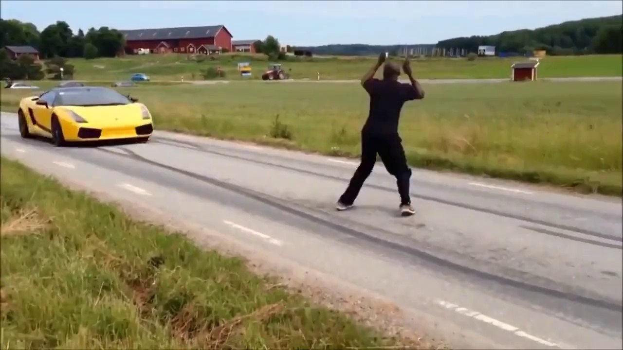 Man Jumps Over Speeding Car