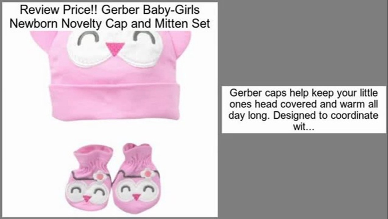 Best Brands Gerber Baby-Girls Newborn Novelty Cap and Mitten Set