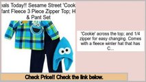 Consumer Reports Sesame Street 'Cookie' Infant Fleece 3 Piece Zipper Top; Hat & Pant Set