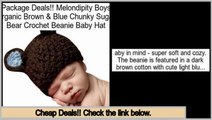 Top Rated Melondipity Boys Organic Brown & Blue Chunky Sugar Bear Crochet Beanie Baby Hat