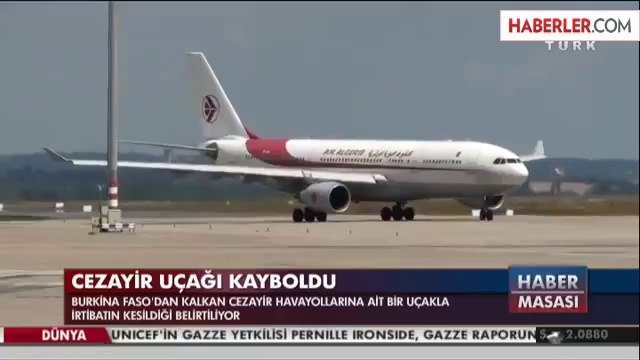 Cezayir Uçağıyla Radar Bağlantısı Kesildi