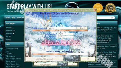 Final Fantasy XIV: A Realm Reborn Gold and Gil Generator