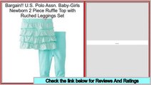 Last Minute U.S. Polo Assn. Baby-Girls Newborn 2 Piece Ruffle Top with Ruched Leggings Set