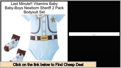 Daily Deal Vitamins Baby Baby-Boys Newborn Sheriff 2 Pack Bodysuit Set