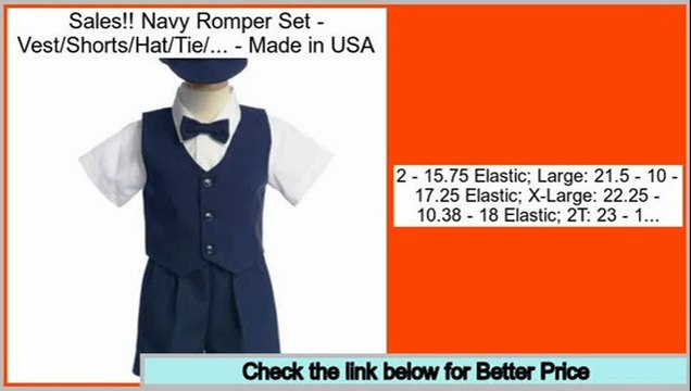 Compare Prices Navy Romper Set - Vest/Shorts/Hat/Tie/... - Made in USA