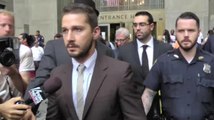 Shia LaBeouf Reacts to Questions Leaving Court in New York City